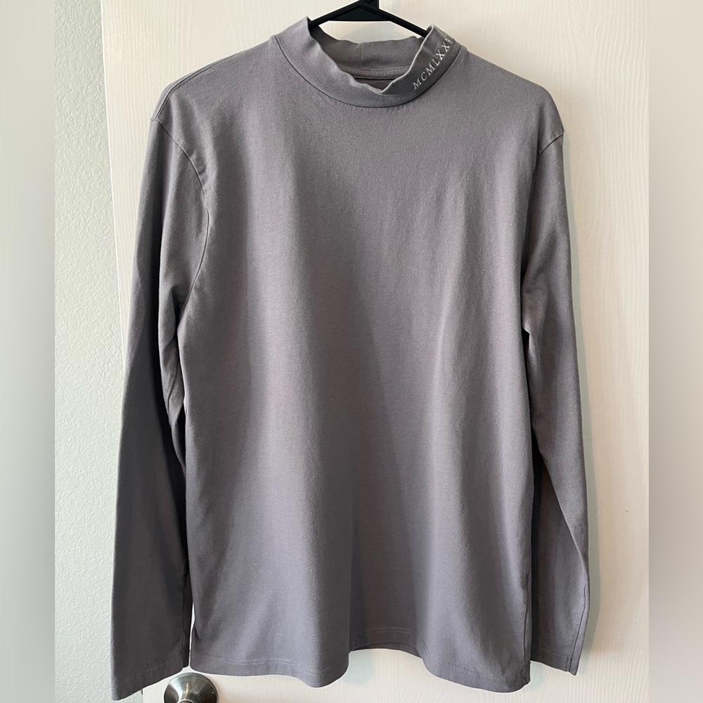 Topman Long Sleeve Grey Turtle Neck Size Small Top